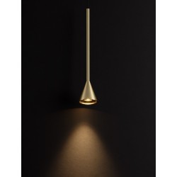 Triac Dimmable Black & Brass Gold Aluminium LED 6 Watt 220-240 Volt 262Lm 3000K IP20 D: 6 H: 200 cm Adjustable Height - PNL90602