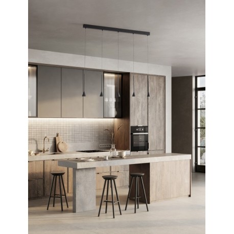 Triac Dimmable Black Aluminium LED 27 Watt 220-240 Volt 1301Lm 3000K IP20 L: 110 W: 3.5 H: 150 cm Adjustable Height - PNL9060218