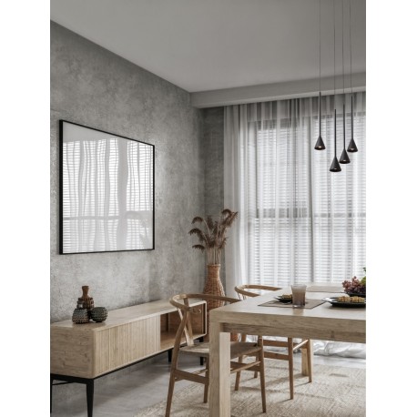 Triac Dimmable Black Aluminium LED 27 Watt 220-240 Volt 1312Lm 3000K IP20 D: 35.5 H: 150 cm Adjustable Height - PNL9060219 - NOV