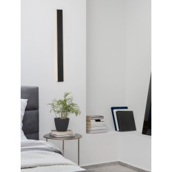 Sandy Black Aluminium LED 36 Watt 230 Volt 2614Lm 3000K IP44 L: 90 W: 2.7 H: 7.5 cm - PNL9060913 - NOVALUCE