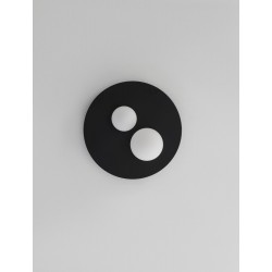 Triac Dimmable Sandy Black Aluminium Opal Glass LED 40 Watt 220 Volt 1600Lm 3000K IP20 D: 40 H: 17.5 cm - PNL9061430 - NOVALUCE