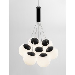 Triac Dimmable Sandy Black Aluminium & Opal Glass LED 49 Watt 220 - 240 Volt 2240Lm 3000K IP20 D: 36 H: 150 cm Adjustable height