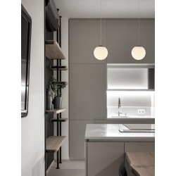 Sandy Black Aluminium & Opal Glass LED 8 Watt 220 - 240 Volt 400Lm 3000K IP20 D: 13 W: 13 H: 150 cm Adjustable Height - PNL90614