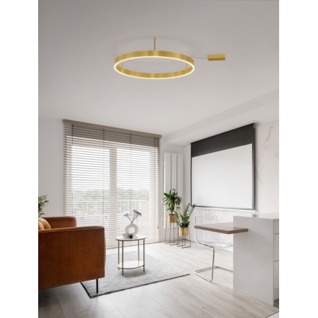 Triac Dimmable Brass Gold Aluminium & Acrylic LED 50 Watt 230 Volt 4166Lm 3000K IP20 D: 80 W: 1.2 H: 18 cm - PNL9063603 - NOVALU