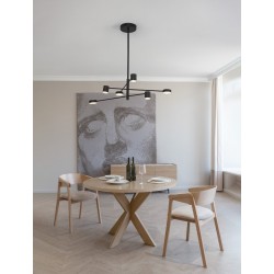 Triac Dimmable Black Aluminium & Acrylic LED 28 Watt 230 Volt 594Lm 3000K IP20 D: 100 H: 95 cm Rotatable Fixed Height - PNL90801