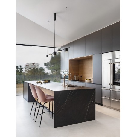 Triac Dimmable Black Aluminium & Acrylic LED 29 Watt 230 Volt 560Lm 3000K IP20 L: 127 H: 120 cm Adjustable Height - PNL9080123 