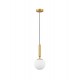 Brass Gold Metal Opal Glass LED E27 1x12 Watt 230 Volt IP20 Bulb Excluded D: 15 H: 185 cm Adjustable height - PNL9080124 - NOVA
