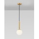 Brass Gold Metal Opal Glass LED E27 1x12 Watt 230 Volt IP20 Bulb Excluded D: 15 H: 185 cm Adjustable height - PNL9080124 - NOVA