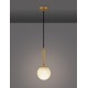 Brass Gold Metal Opal Glass LED E27 1x12 Watt 230 Volt IP20 Bulb Excluded D: 15 H: 185 cm Adjustable height - PNL9080124 - NOVA