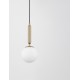 Brass Gold Metal Opal Glass LED E27 1x12 Watt 230 Volt IP20 Bulb Excluded D: 15 H: 185 cm Adjustable height - PNL9080124 - NOVA