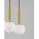 Brass Gold Metal Opal Glass LED E27 3x12 Watt 230 Volt IP20 Bulb Excluded L: 60 W: 15 H: 155 cm Adjustable height - PNL9080126 -