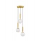 Brass Gold Metal Opal Glass LED E27 3x12 Watt 230 Volt IP20 Bulb Excluded D: 35 H: 155 cm Adjustable height - PNL9080127 - NOVA