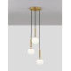 Brass Gold Metal Opal Glass LED E27 3x12 Watt 230 Volt IP20 Bulb Excluded D: 35 H: 155 cm Adjustable height - PNL9080127 - NOVA