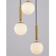 Brass Gold Metal Opal Glass LED E27 3x12 Watt 230 Volt IP20 Bulb Excluded D: 35 H: 155 cm Adjustable height - PNL9080127 - NOVA