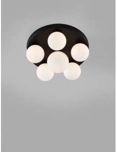 Sandy Black Aluminium Opal Glass LED G9 6x5 Watt 220 Volt IP20 Bulb Excluded IP20 D: 35 H: 18 cm - PNL9080129 - NOVALUCE