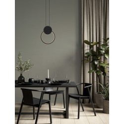 Sandy Black Aluminium & Acrylic LED 11 Watt 230 Volt 770Lm 3000K IP20 L: 20 W: 1 H: 150 cm Adjustable Height - PNL9080131 - NOV