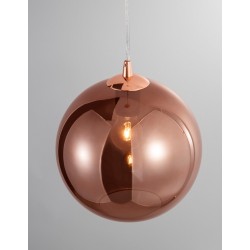 Gradient Copper Glass Chrome Aluminium LED E27 1x12 Watt 230 Volt IP20 Bulb Excluded D: 25 H1: 26.5 H2: 120 cm Adjustable heigh