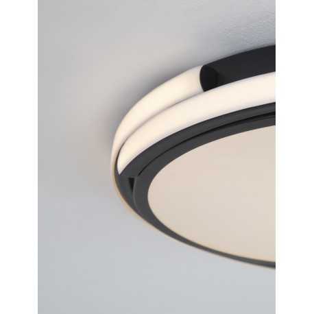 Sandy Black Aluminium & Acrylic LED 22 Watt 230 Volt 1540Lm 3000K IP20 D: 40 H: 5 cm - PNL9081206 - NOVALUCE