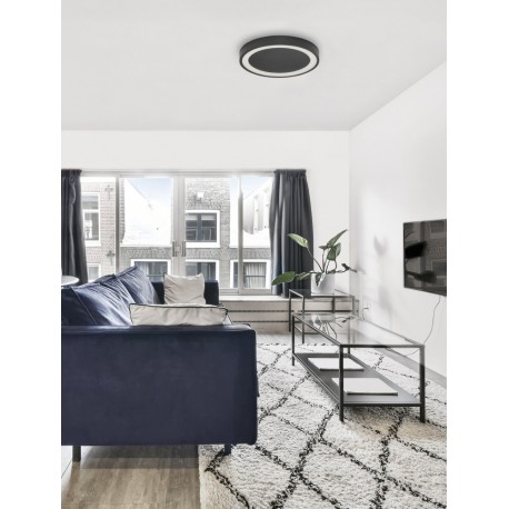 Sandy Black Aluminium & Acrylic LED 30 Watt 230 Volt 1590Lm 3000K IP20 D: 45 H: 5 cm - PNL9081220 - NOVALUCE