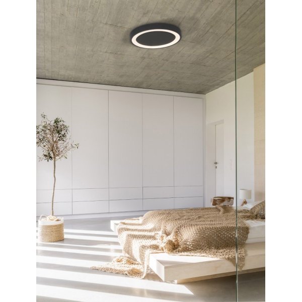 Sandy Black Aluminium & Acrylic LED 30 Watt 230 Volt 1590Lm 3000K IP20 D: 45 H: 5 cm - PNL9081220 - NOVALUCE