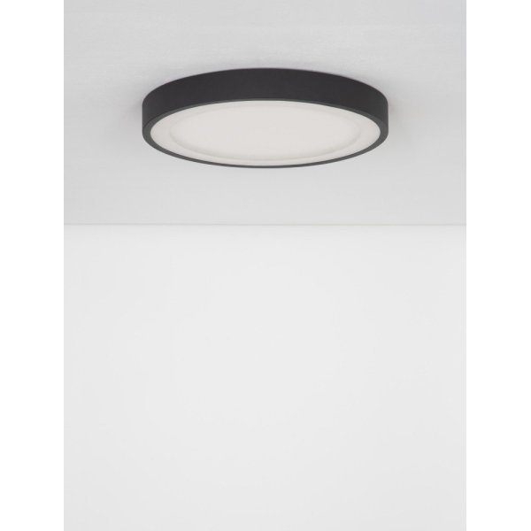 Sandy Black Aluminium & Acrylic LED 30 Watt 230 Volt 1590Lm 3000K IP20 D: 45 H: 5 cm - PNL9081220 - NOVALUCE