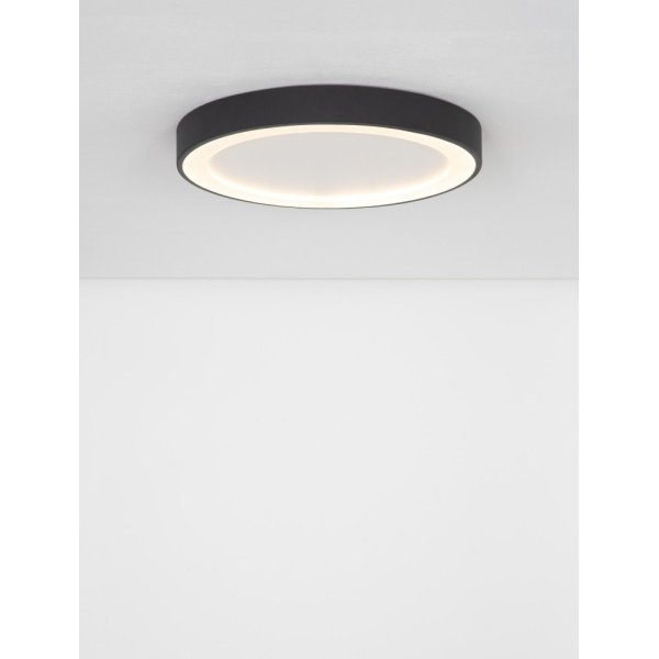 Sandy Black Aluminium & Acrylic LED 30 Watt 230 Volt 1590Lm 3000K IP20 D: 45 H: 5 cm - PNL9081220 - NOVALUCE