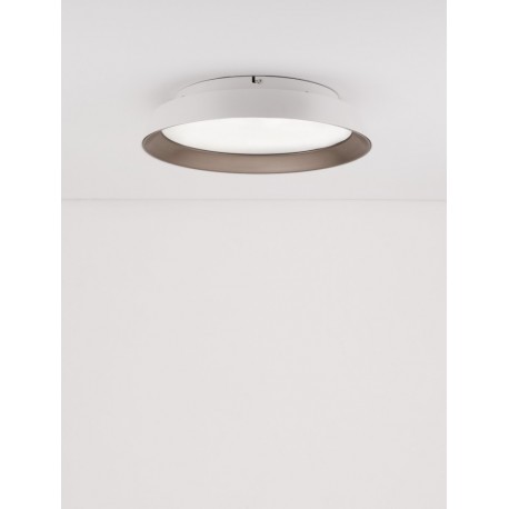 Triac Dimmable Sandy White Outside Coffee Inside Aluminium & Acrylic LED 30 Watt 230 Volt 1665Lm 3000K IP20 D: 45 H: 9.5 cm - 