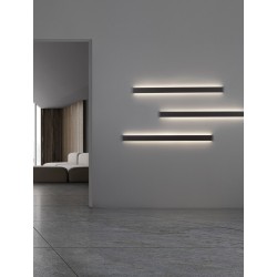 Sandy Black Aluminium LED 44 Watt 230 Volt 3124Lm 3000K IP44 L: 120 W: 2.7 H: 7.5 cm - PNL9081400 - NOVALUCE