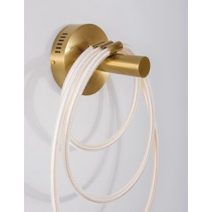 Brass Gold Metal & Fiber Braided Silicone Tube LED 29.5 Watt 230 Volt 1861Lm 3000K IP20 D: 35 W: 17 H: 50 cm - PNL9082091 - NOVA