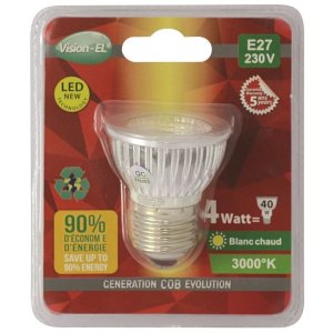 LED 4 WATT E27  COB 3000°  75°  BLI