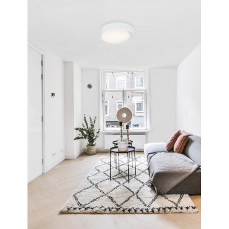 Triac Dimmable Sandy White Aluminium & Acrylic LED 60 Watt 230 Volt 3600Lm 3000K IP20 D: 60 H: 12 cm - PNL9085224 - NOVALUCE