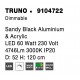 Triac Dimmable Sandy Black Aluminium & Acrylic LED 60 Watt 230 Volt 4746Lm 3000K IP20 D: 52 H: 120 cm Adjustable Height - PNL91