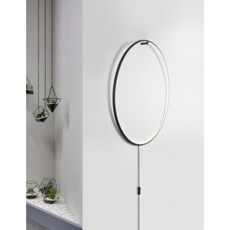 Sandy Black Aluminium & Acrylic Black Fabric Wire LED 30 Watt 230 Volt 1445Lm 3000K IP20 D: 79 W: 2 cm Cable Length: 200 cm - P