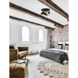 Sandy Black & Gold Aluminium LED GU10 3x10 Watt 220-240 Volt IP20 Bulb Excluded D: 22 H: 14 cm Rotating & Adjustable - PNL9111