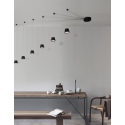 Sandy Black Aluminium & Acrylic Adjustable Switch On/Off LED 36 Watt 230 Volt 2180Lm 3000K IP20 AMADEO D 1: 15 D 2: 9 H: 400 cm 