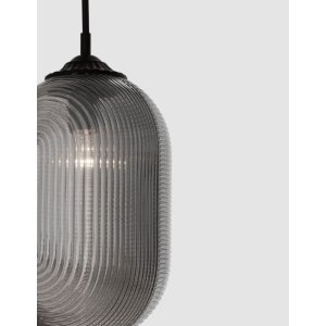 Smoky Gray Glass Matt Black Metal LED E27 1x12 Watt 230 Volt IP20 Bulb Excluded D: 22.5 H1: 55.4 H2: 120 cm Adjustable height -