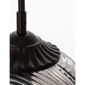 Smoky Gray Glass Matt Black Metal LED E27 1x12 Watt 230 Volt IP20 Bulb Excluded D: 22.5 H1: 55.4 H2: 120 cm Adjustable height -