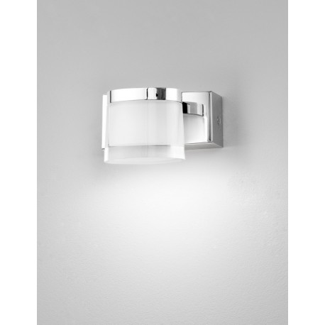 Chrome Aluminium & Acrylic LED 5 Watt 230 Volt 513Lm 3000K IP44 L: 12 W: 9.8 H: 7.5 cm - PNL9122311 - NOVALUCE