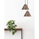 Dark Walnut Wood Color Dark Brown Fabric Cable Solid Wood Canopy LED E27 1x12 Watt 230 Volt IP20 Bulb Excluded D: 25 H1: 17 H2