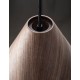 Dark Walnut Wood Color Dark Brown Fabric Cable Solid Wood Canopy LED E27 1x12 Watt 230 Volt IP20 Bulb Excluded D: 25 H1: 17 H2
