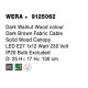 Dark Walnut Wood Color Dark Brown Fabric Cable Solid Wood Canopy LED E27 1x12 Watt 230 Volt IP20 Bulb Excluded D: 25 H1: 17 H2