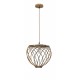 Natural Wood Brown Fabric Cable LED E27 1x12 Watt 230 Volt IP20 Bulb Excluded D: 35 H1: 30 H2: 230 cm Adjustable height UPSIDE D