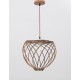 Natural Wood Brown Fabric Cable LED E27 1x12 Watt 230 Volt IP20 Bulb Excluded D: 35 H1: 30 H2: 230 cm Adjustable height UPSIDE D