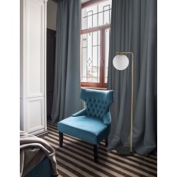 Satin Gold Metal & Black Marble White Opal Glass LED E27 1x12 Watt 230 Volt Bulb Excluded IP20 Cable Length: 160 cm L: 31 W: 25 