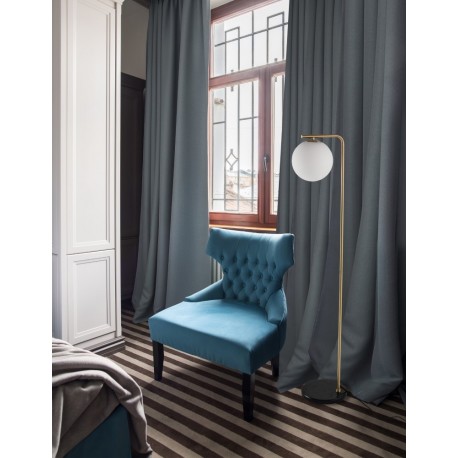 Satin Gold Metal & Black Marble White Opal Glass LED E27 1x12 Watt 230 Volt Bulb Excluded IP20 Cable Length: 160 cm L: 31 W: 25 