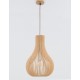 Natural Wood Brown Fabric Cable Solid Wood Canopy LED E27 1x12 Watt 230 Volt IP20 Bulb Excluded D: 38 H1: 55 H2: 245 cm Adjustab