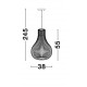 Natural Wood Brown Fabric Cable Solid Wood Canopy LED E27 1x12 Watt 230 Volt IP20 Bulb Excluded D: 38 H1: 55 H2: 245 cm Adjustab