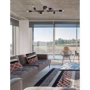 Sandy Black Metal LED E27 6x12 Watt 230 Volt IP20 Bulb Excluded L: 86 W: 31 H: 14.7 cm - PNL9156306 - NOVALUCE