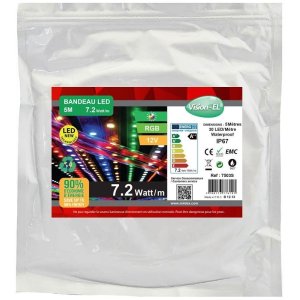 BANDE LED 12V - 30LEDs/m 7.2W/m RGB 5m Silicone IP67