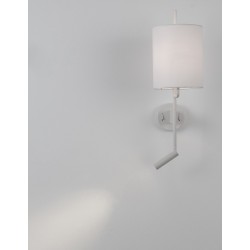 White Fabric Shade & White Aluminium Adjustable - Switch On/Off LED Samsung 3 Watt 210Lm 3000K LED E27 1x12 Watt 230 Volt IP20 B